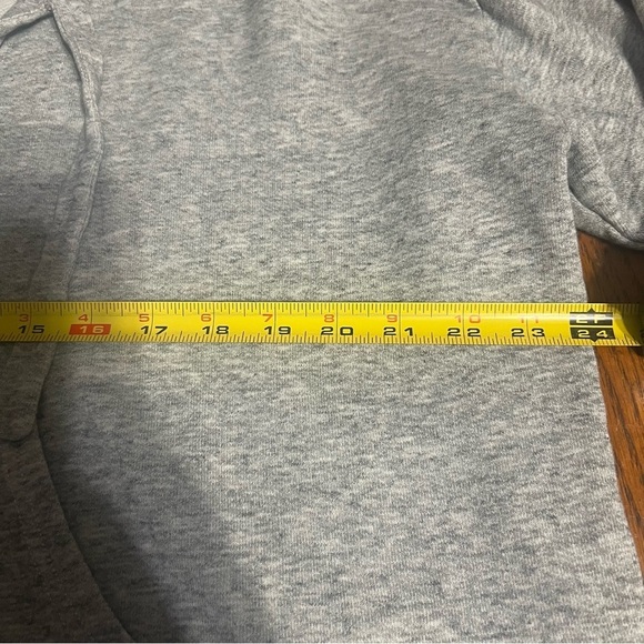 Alex Mill V-Neck Terry Cloth Long Sleeve High Low Cropped Hoodie in Gray Sz L - Picture 15 of 16